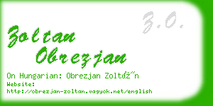 zoltan obrezjan business card